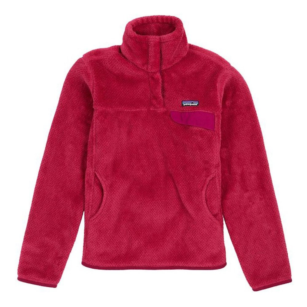 Patagonia Re-Tool Snap Fleece Bougainvillea Magenta VNeck Sherpa Fuzzy Shearling